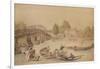 Hampton Bridge, 1800-Thomas Rowlandson-Framed Giclee Print