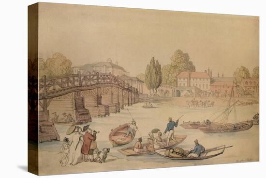Hampton Bridge, 1800-Thomas Rowlandson-Stretched Canvas