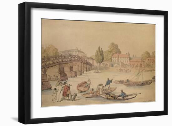 Hampton Bridge, 1800-Thomas Rowlandson-Framed Giclee Print