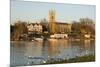 Hampton Church and River Thames, Surrey, England, United Kingdom-Charles Bowman-Mounted Photographic Print