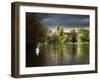 Hampton Church is seen across moody river Thames-Charles Bowman-Framed Photographic Print