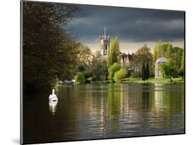 Hampton Church is seen across moody river Thames-Charles Bowman-Mounted Photographic Print