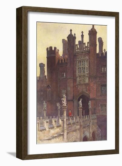 Hampton Court, Great Gate-Ernest W Haslehust-Framed Art Print