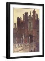 Hampton Court, Great Gate-Ernest W Haslehust-Framed Art Print