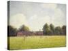 Hampton Court Green, 1891-Camille Pissarro-Stretched Canvas
