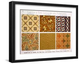 Hampton & Sons' Designs for Linoleums and Floorcloths, Late C19th (Colour Litho)-English School-Framed Giclee Print