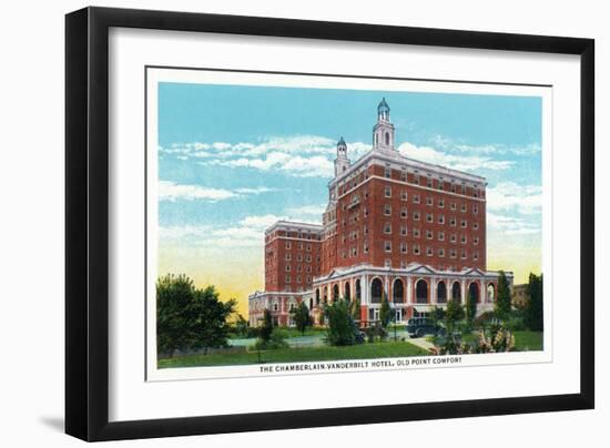 Hampton, Virginia, Old Point Comfort Exterior View of the Chamberlain-Vanderbilt Hotel-Lantern Press-Framed Art Print