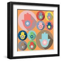 Hamsa Symbol Lotus-Yuriy Borisov-Framed Art Print