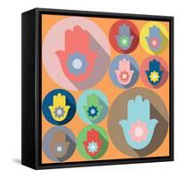 Hamsa Symbol Lotus-Yuriy Borisov-Framed Stretched Canvas