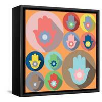 Hamsa Symbol Lotus-Yuriy Borisov-Framed Stretched Canvas