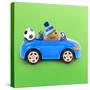 Hamster Driving Miniature Sports Convertible Car-null-Stretched Canvas