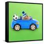 Hamster Driving Miniature Sports Convertible Car-null-Framed Stretched Canvas