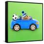 Hamster Driving Miniature Sports Convertible Car-null-Framed Stretched Canvas