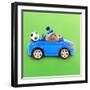 Hamster Driving Miniature Sports Convertible Car-null-Framed Photographic Print