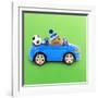 Hamster Driving Miniature Sports Convertible Car-null-Framed Photographic Print