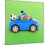 Hamster Driving Miniature Sports Convertible Car-null-Mounted Photographic Print