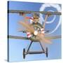 Hamster Flying Aeroplane-null-Stretched Canvas