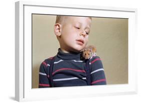 Hamster on Boy's Shoulder-William P. Gottlieb-Framed Photographic Print