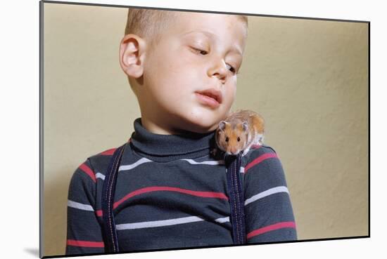 Hamster on Boy's Shoulder-William P. Gottlieb-Mounted Photographic Print