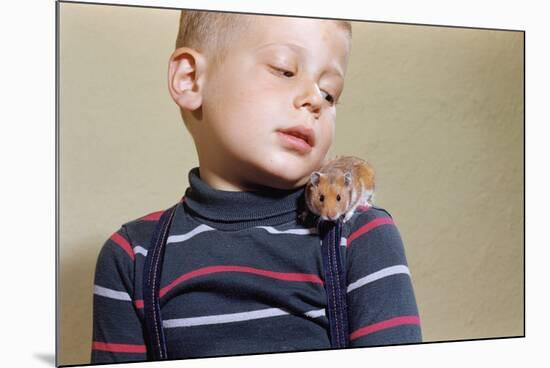 Hamster on Boy's Shoulder-William P. Gottlieb-Mounted Photographic Print