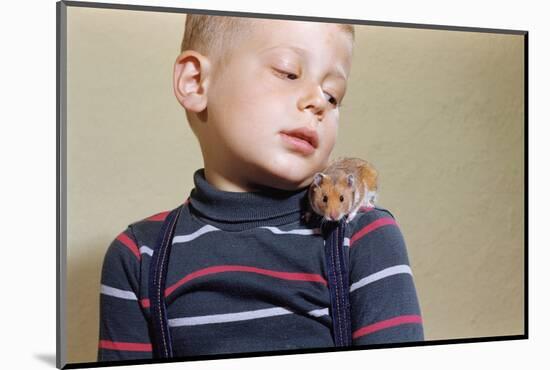 Hamster on Boy's Shoulder-William P. Gottlieb-Mounted Photographic Print