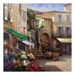 Flower Market Piazza-Han Chang-Stretched Canvas