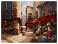Flower Market Lane-Han Chang-Stretched Canvas