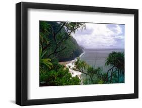 Hanakapiai Beach, Na Pali Coast, Kauai-George Oze-Framed Photographic Print
