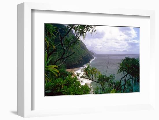 Hanakapiai Beach, Na Pali Coast, Kauai-George Oze-Framed Photographic Print