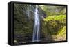 Hanakapiíai Falls Along the Na Pali Coast of Kauai-Andrew Shoemaker-Framed Stretched Canvas