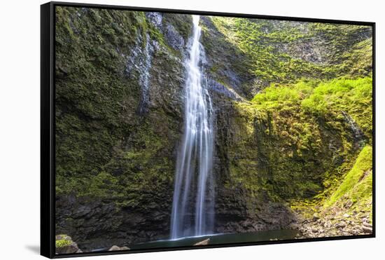 Hanakapiíai Falls Along the Na Pali Coast of Kauai-Andrew Shoemaker-Framed Stretched Canvas