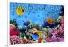 Hanauma Bay, Hawai'i - Fish and Coral 3-Lantern Press-Framed Art Print