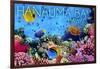 Hanauma Bay, Hawai'i - Fish and Coral 3-Lantern Press-Framed Art Print