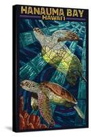 Hanauma Bay, Hawai'i - Sea Turtle - Mosaic-Lantern Press-Stretched Canvas