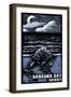 Hanauma Bay, Hawai'i - Sea Turtle - Scratchboard-Lantern Press-Framed Art Print