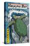 Hanauma Bay, Hawai'i - Sea Turtle - Woodblock Print-Lantern Press-Stretched Canvas