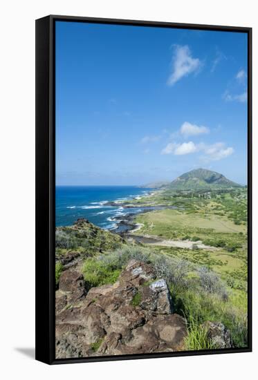 Hanauma Bay Nature Reserve, South Shore, Oahu, Hawaii, United States of America, Pacific-Michael DeFreitas-Framed Stretched Canvas
