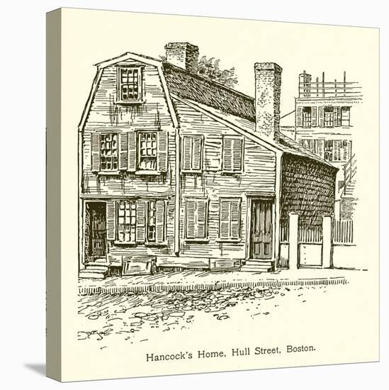 Hancock's Home, Hull Street, Boston-null-Stretched Canvas