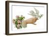 Hand and Dove-null-Framed Art Print