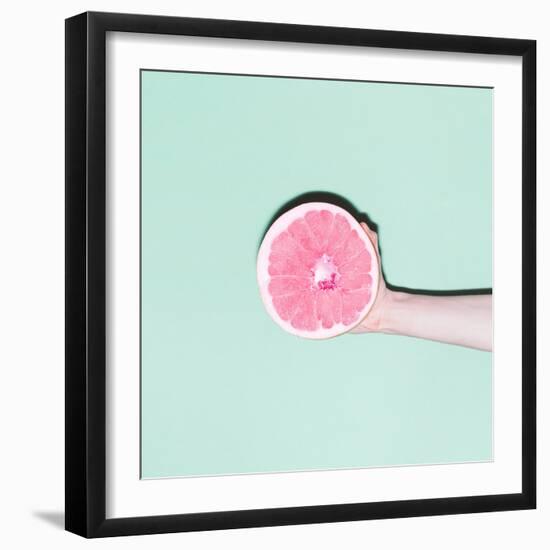 Hand and Grapefruit, Vanilla, Fashion Style, Minimal-Evgeniya Porechenskaya-Framed Photographic Print