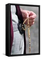 Hand-carved Roman Catholic rosary beads, woman praying The Mystery of the Holy Rosary, Haute Savoie-Godong-Framed Stretched Canvas