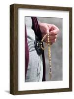 Hand-carved Roman Catholic rosary beads, woman praying The Mystery of the Holy Rosary, Haute Savoie-Godong-Framed Photographic Print