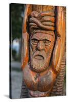 Hand carved wooden statues im the center of Noumea, New Caledonia, Pacific-Michael Runkel-Stretched Canvas