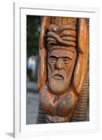 Hand carved wooden statues im the center of Noumea, New Caledonia, Pacific-Michael Runkel-Framed Photographic Print