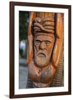 Hand carved wooden statues im the center of Noumea, New Caledonia, Pacific-Michael Runkel-Framed Photographic Print