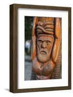 Hand carved wooden statues im the center of Noumea, New Caledonia, Pacific-Michael Runkel-Framed Photographic Print