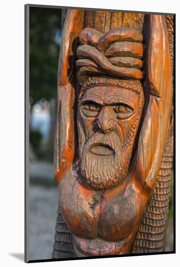 Hand carved wooden statues im the center of Noumea, New Caledonia, Pacific-Michael Runkel-Mounted Photographic Print