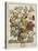 Hand Colored Engraving of Bouquet- October, 1730-Robert Furber-Stretched Canvas