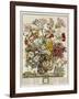 Hand Colored Engraving of Bouquet- October, 1730-Robert Furber-Framed Giclee Print