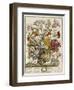 Hand Colored Engraving of Bouquet- October, 1730-Robert Furber-Framed Premium Giclee Print